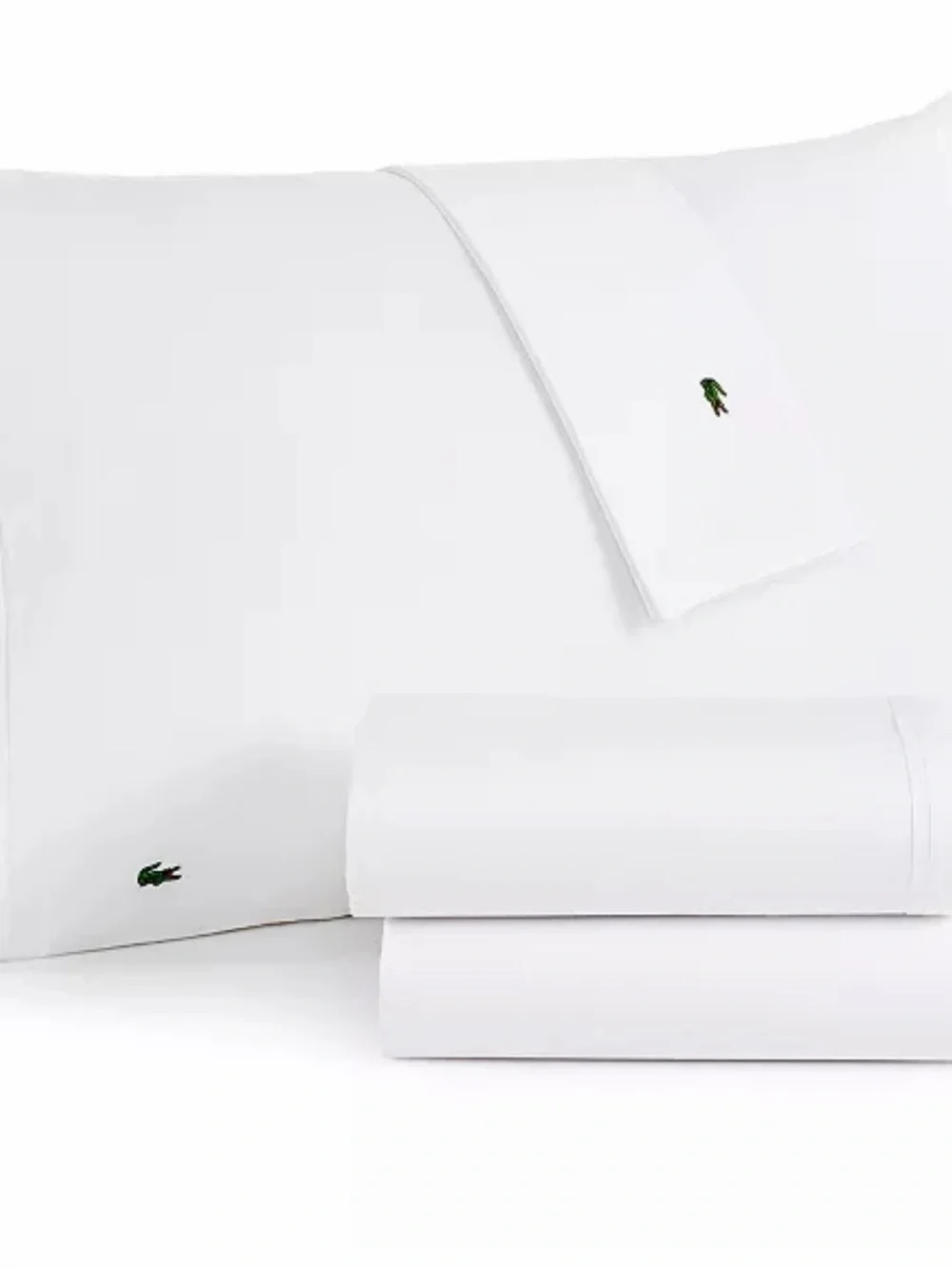 Lacoste White %100Cotton Percale 4pc Sheet Set King sheet set white